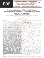 Problems and Challenges of Edible Oil Mill Workers: A Sociological Study in Challakere Talukin Chitradurga District