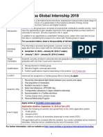 TOSHIBA Global Internship 2018 - Application Guidelines & Position List