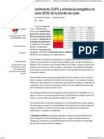 Coeficientes de Rendimiento (COP) y Eficiencia Energética en El Ciclo de Refrigeración (EER) de La Bomba de Calor