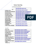 Yahoo! Hack Day: Yahoo! Developer Tools and Support Documentation