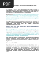 Cómo Los Medios de Comunicación Influyen en La Sexualidad