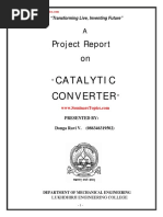 Catalytic Converter: Project Report On