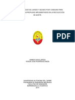 Diseño Del Proceso de Lavado y Secado Post-Consumo para Recipientes de Polipropileno Implentados en La Recoleccion de Aceite