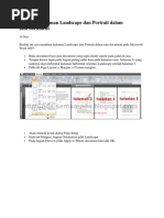 Membuat Halaman Landscape Dan Portrait Dalam Satu