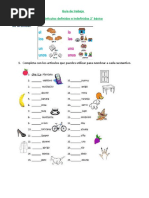Guía de Trabajo - Articulos Def e Indf 2° Básico