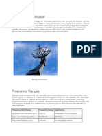 Wireless Transmission: Frequency Band Name Frequency Range Application