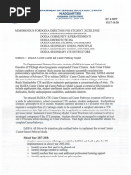 Signed Memo - Dodea Career Cluster and Career Pathway Model