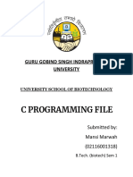 C Programming File: Guru Gobind Singh Indraprastha University