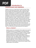 Intro To Measurement and Statistics