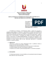 PROPESP - Edital de Inscrição e Submissão de Trabalhos Científicos Na Mostra de Produção Científica 2018