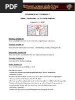 Red Ribbon Week Schedule: Theme: Your Future Is The Key, So Be Drug-Free