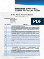 UNB 2o DIA DE PROVA VESTIBULAR DE 2017 2o Dia Prova Caderno Exatas Comentado PDF