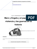 Pastor, Jaime. Marx y Engels. El Papel de La Violencia y Las Guerras en La Historia