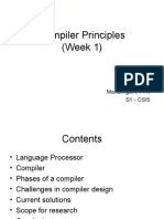 Compiler Principles (Week 1) : by Mahalingam. P. R S1 - Csis