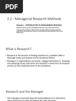 2.2 - Managerial Research Methods: Module 1 - Introduction To Management Research