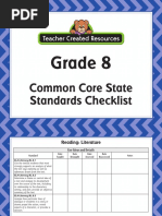 Grade 8: Common Core State Standards Checklist