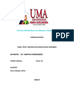 Tipos y Metodos de Extracción de Saponinas