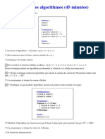 TD Seconde Algorithmes Variables Affichage Td2