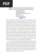 Liberalisation and Sources of Industrial Growth in India: An Analysis Based On Input-Output Approach Dr. (MRS.) Anita Kumari