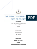 The Impacts of Self-Driving Cars On Society: Submitted By: Raihan Rahman ID: 1830006