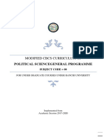 Modified Cbcs Curriculum Of: Political Sciencegeneral Programme