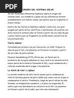 Teorías Del Origen Del Sistema Solar