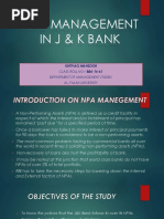 NPA Management in Jandk Bank