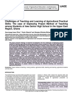 Challenges of Teaching and Learning of Agricultural Practical Skills: The Case of Deploying Project Method of Teaching Among Students of Awe Senior High School in The Upper East Region, Ghana