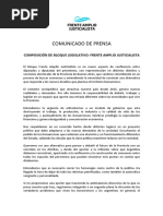 Comunicado de La Conformación Del Bloque "Frente Amplio Justicialista"