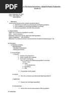 Lesson Plan in TVL Home Economics - Bread & Pastry Production Grade 11