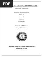 Checks & Balances in Us Constitution: Project of Major Political System