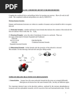 Organic Review Worksheet and Problem Set