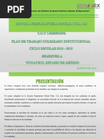 Plan de Trabajo Colegiado Institucional Semestre A 2018-2019