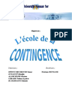 Exposé Sue L'école de Contingence