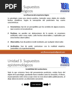 Unidad 3. Supuestos Epistemológicos