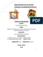 Análisis Comparativo de Aditivos Curadores Químicos para Concreto Hidráulico en Puno