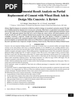 An Experimental Result Analysis On Partial Replacement of Cement With Wheat Husk Ash in Design Mix Concrete: A Review