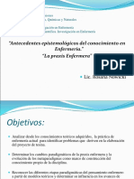 Antecedentes Epistemológicos Del Conocimiento Enfermero