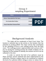 Group 3 Air Sampling Experiment: Name Student ID