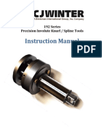 Instruction Manual: 192 Series Precision Involute Knurl / Spline Tools