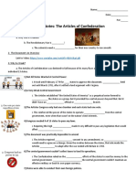 Guided Notes-The Articles of Confederation With Fill-In-The-Blanks