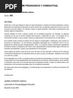 Informe Pedagogico y Conductual