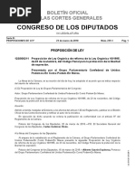 Proposición de Ley Orgánica de Reforma de La Ley Orgánica 10/1995, de 23 de Noviembre, Del Código Penal para La Protección de La Libertad de Expresión.