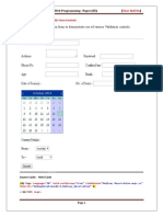 A) Create A Registration Form To Demonstrate Use of Various Validation Controls