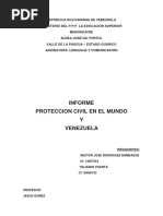 Informe Proteccion Civil en Venezuela y El Mundo. Mision Sucre