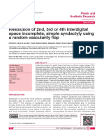 Resolution of 2nd, 3rd or 4th Interdigital Space Incomplete, Simple Syndactyly Using A Random Vascularity Flap