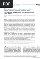 Drinking Water Quality in Indigenous Communities in Canada and Health Outcomes: A Scoping Review