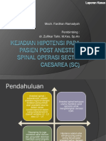 Kejadian Hipotensi Pada Pasien Post Anestesi Spinal Operasi