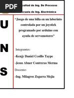 U N S A: "Juego de Una Billa en Un Laberinto Controlada Por Un Joystick Programado Por Arduino Con Ayuda de Servomotores"