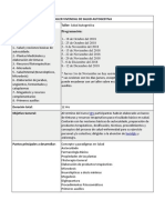 Planeación de Taller de Salud Autogestiva